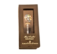 Millefiori Glass Bottle Stopper Ashley Nicole Design Gift NEW Boxed Hand Crafted