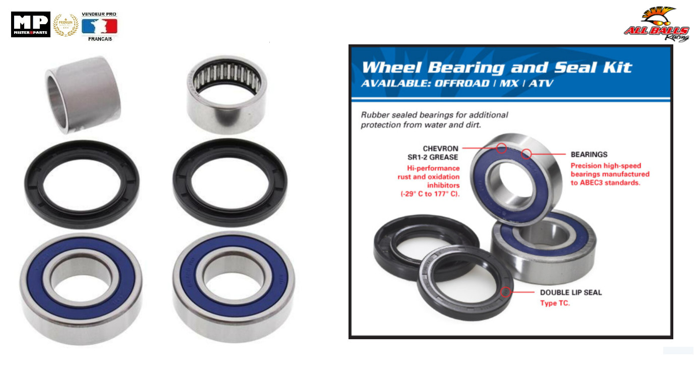 Kit roulement de roue arrière 25-1476 anti-jeu pour YZF-R6