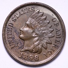 1898 Indian Head Cent Penny CHOICE UNC FREE SHIPPING E539 XE