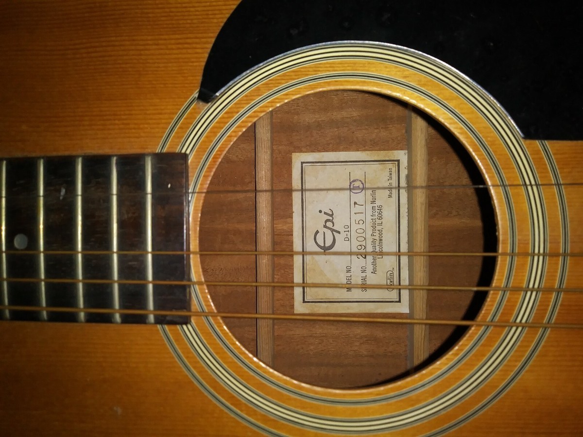 Epi d 10　珍品アコギ　直接取引可能　ソフトケース付　男鳴り Vintage EPI D-10 accoustic guitar with 1970s Gator case | eBay