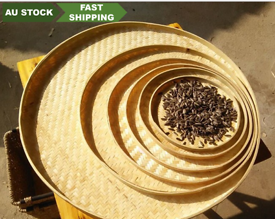 Bamboo woven handmade plates bamboo fruit basket storage multiple use 竹筛子