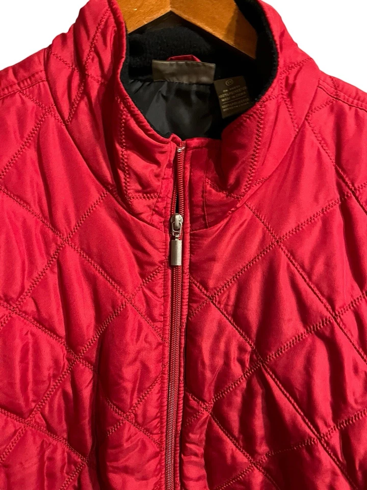 Jane Ashley красный пуховик жилет размер 3XL без рукавов молнии карманы теплый большого размера - Изображение 3 из 4