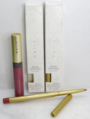 (2) MALLY ULTIMATE PERFORMANCE LIP SYSTEM SHIMMERING MAUVE LIP LINER & LACQUER