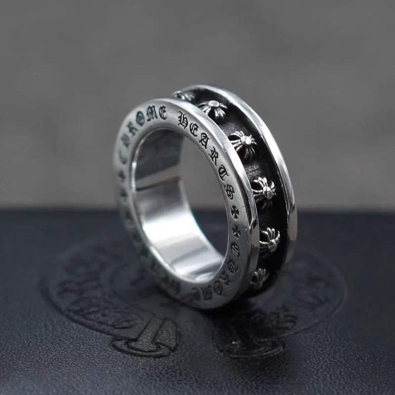 Authentic Chrome Hearts Silver Ring - CH Silver Punk Mini Authentic Chrome Hearts Silver Ring - CH Silver Punk Mini