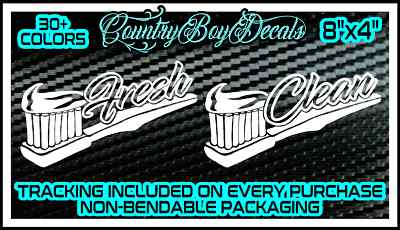 #ad #ad Fresh Clean Toothbrush VINYL DECAL Sticker Diesel Truck JDM Car Boost Hated Neo $5.99
