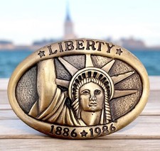 Belt Buckle Brass Centennial Celebration Statute Of Liberty 1986. 3.5 X 2.5