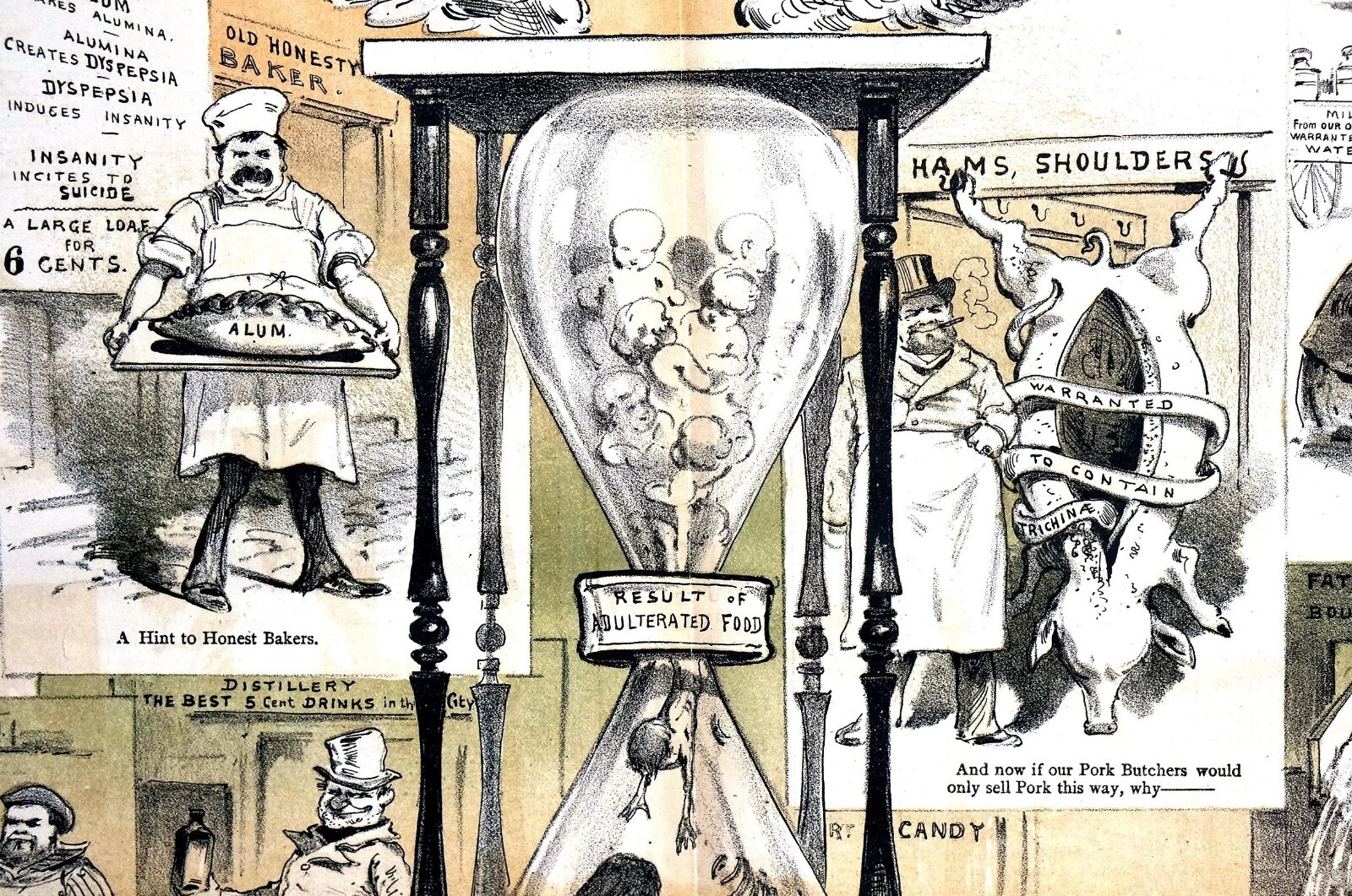 Food Poisoning 1879 ADULTERATED MEAT BUTTER SUGAR BREAD PORK HAM