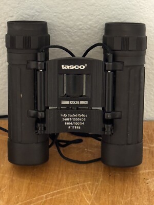 TASCO 12x25 Coated Optics Binoculars 240ft/1000Yds 80m/1000m #178RB w/Case