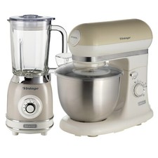 Image of Retro Jug Blender and Stand Mixer Set, Vintage Design Cream, Ariete