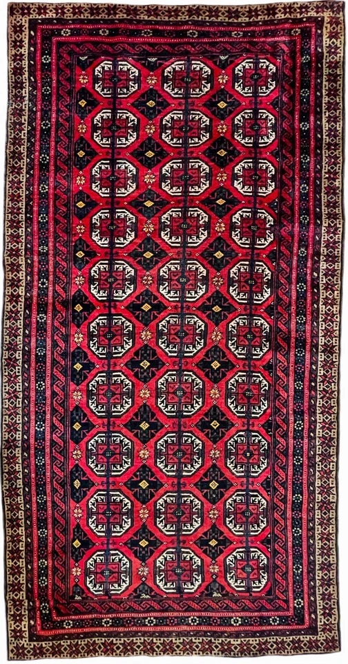 Magnífica alfombra exquisita antigua anudada a mano 3’ 3” x 6’ 5” (INV6406) 3x6 Foto 3 de 4