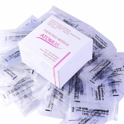 100Pcs Mixed Sterilized Piercing Nadeln für Nabel Ohr Lip 12 14 16 18 20G