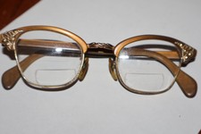 Vintage 1950s American Optical 1/10 12k Gold Filled Cats Eye Glasses 5 1/2