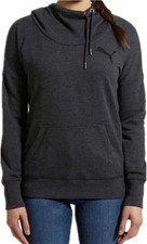 PUMA Womens Refresh Pullover Hoodie Dark Grey Heather, Large