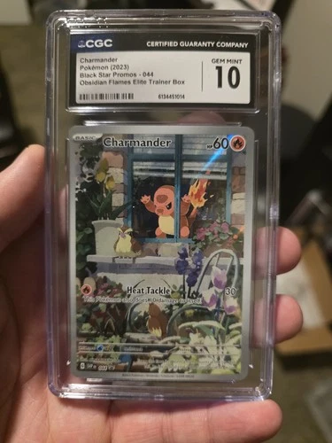 2023 Pokemon Black Star Promos Charmander Obsidian Flames ETB CGC 10 #044