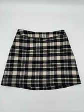Vintage Abercrombie Fitch SIZE 2 Wool Black Plaid Lined Mini Skirt