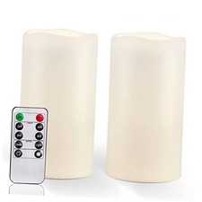 6" x 4" Large Waterproof Outdoor Flameless Candles with 4"x 6" Ivory White