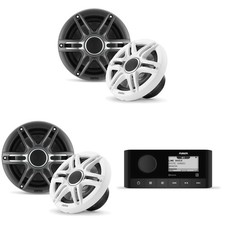 Fusion MS-RA60 Source Unit w/  2 Pair Clarion CMSP-651-SWG Premium 6.5-inch...