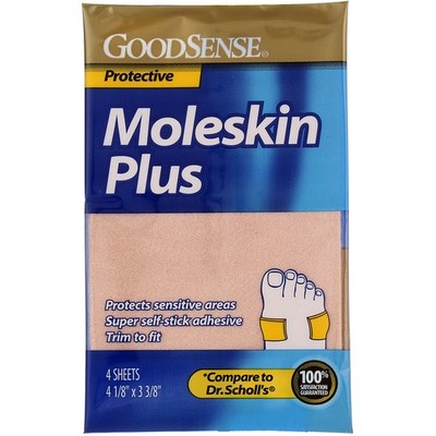 5 Pack GoodSense Moleskin Plus Sheets, 4 Ct