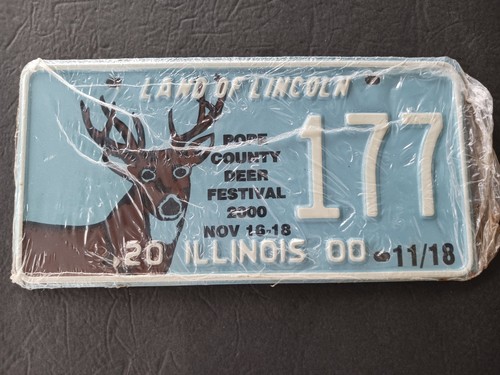 2 Sealed 2000 Pope Co Deer Festival Illinois License Plates 177 Pair Set
