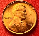 1951-P Lincoln Wheat Cent Penny GEM RED BU From an Original Bank Roll