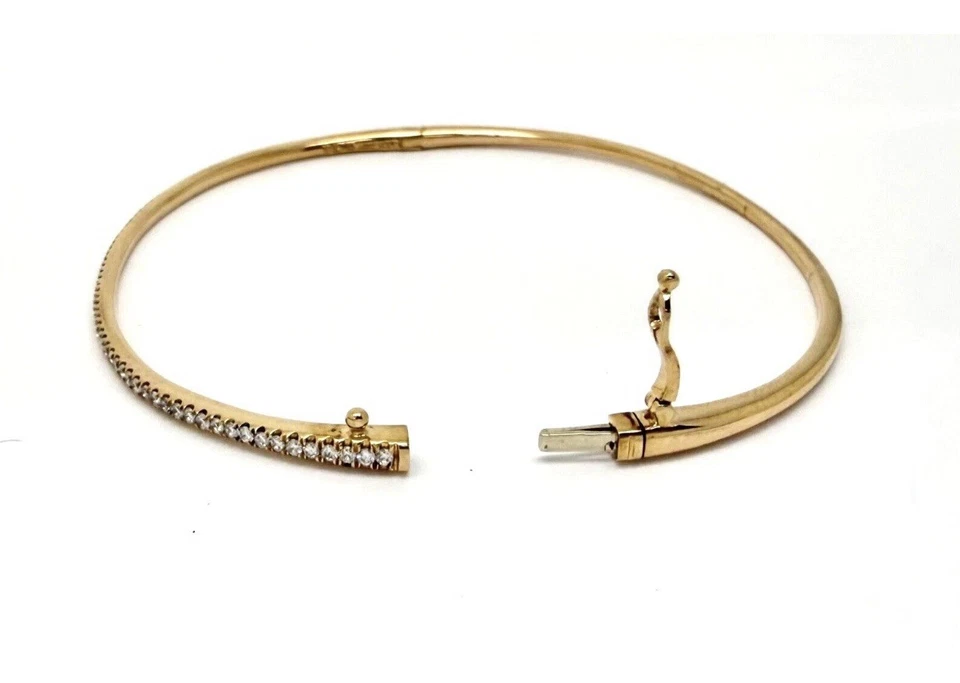 Bony Levy 18K 金色 0.55 tcw 钻石铰边手镯手链紧身 7 码 — 第 3/4 张图片