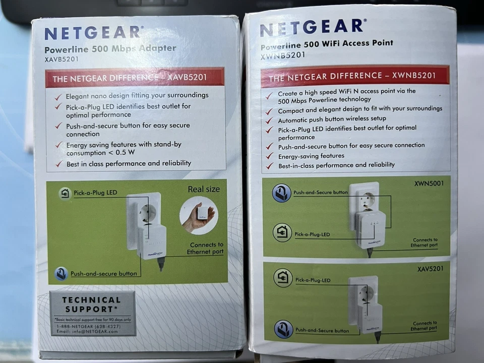 NETGEAR Powerline AV 500 im Bundle-Set: 3 Stück XAVB5201 und 1 Stück XWNB5201 - Bild 3 von 4