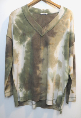 First Love By Lovelyn Shirt Womens XL/XXL Tie Dye Like Long Waffle Hippie FADED