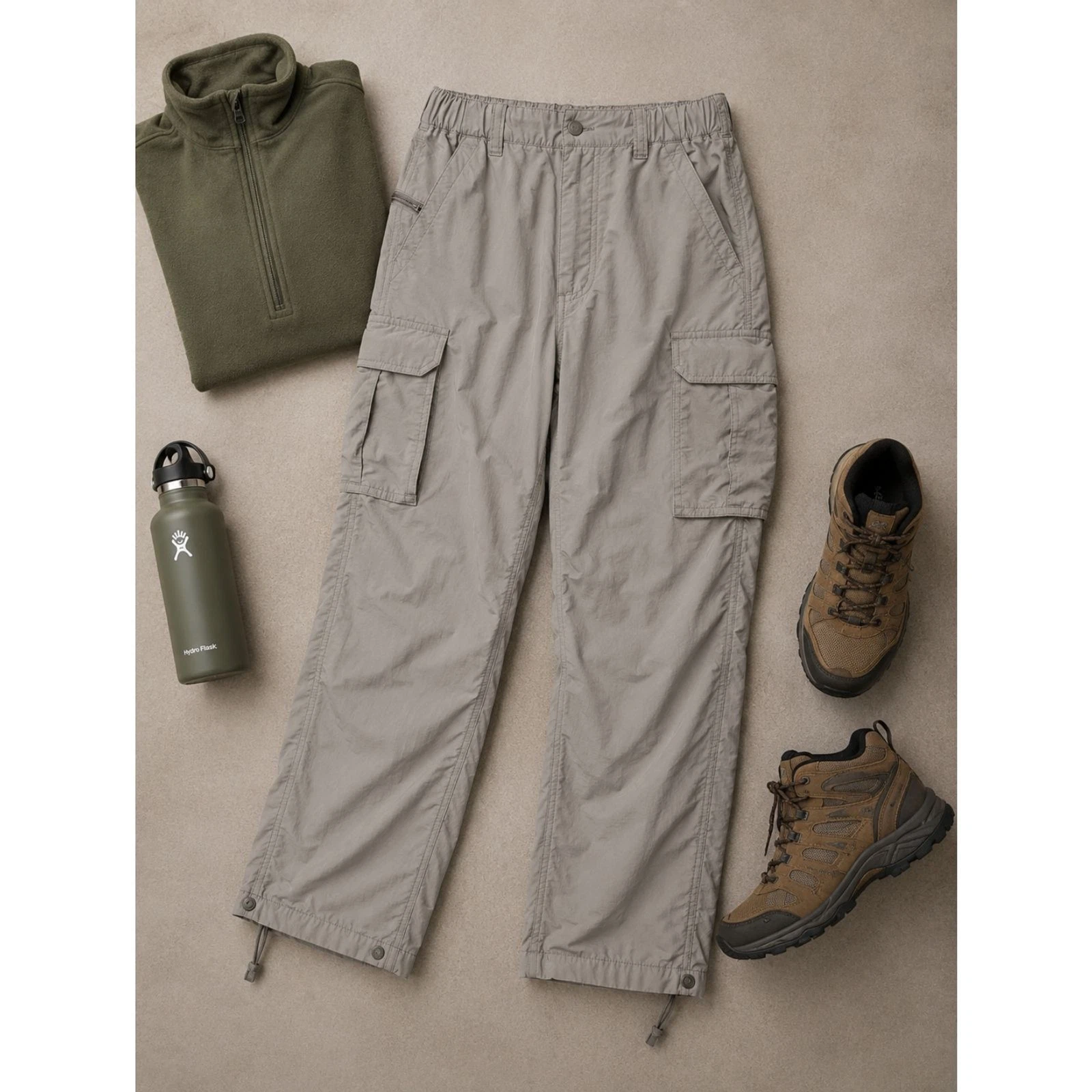 REI Sahara Cargo Hiking Pants L 32x28 Outdoor Utility Gorpcore Gray UPF50