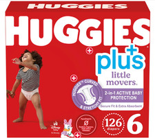 Huggies Plus Diapers little movers Sizes 6 35 lb/16 kg , 126 COUNT
