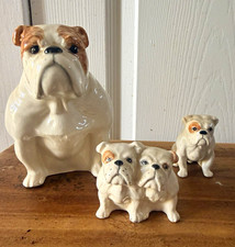 Vintage Beswick Bulldog Family Set Bosun 1731 Twin Puppies & Single Puppy Mint