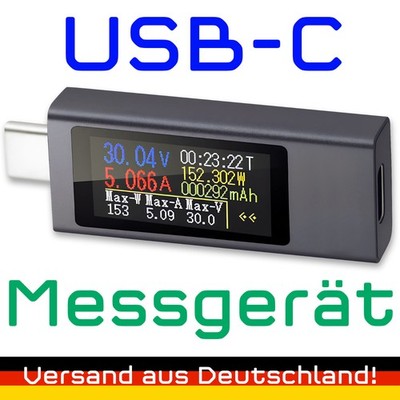USB-C Messgerät Ladungs Kabel Tester Spannung  Kapazität PD3.0 iPhone Laptop