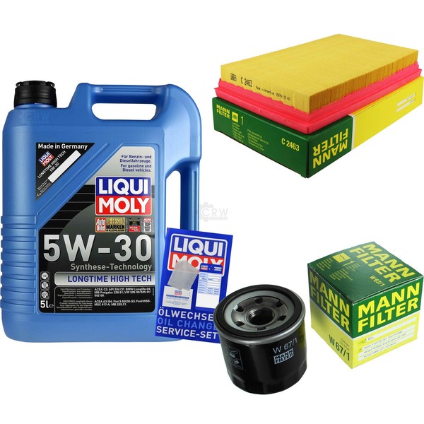 Mann Inspektionspaket 5L Liqui Moly Longtime 5W-30 FüR Mazda 323 F VI 1.4 16V-image