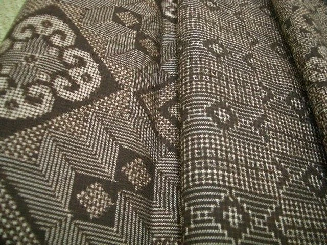 Antigua tela de seda Oshima Tsumugi 10 piezas 37 cm de ancho 20 cm cada una vintage Foto 2 de 4