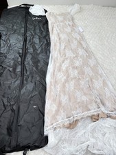 Lulus Dress Womens Small Off Shoulder Lace Maxi Gown Bridal Formal 120D2078
