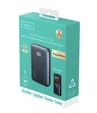 INIU Portable Charger, Ultra Small 10000mAh 45W PD Power Bank, USB C Black 