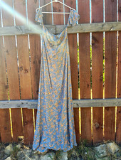 Flynn Skye NWT Women’s Blue Floral Maxi Dress- M- Off Shoulder- Made in U.S.A
