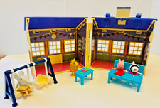 Peppa Pig Fold and Go Schoolhouse Park Playground Swing 4 Figures Furniture