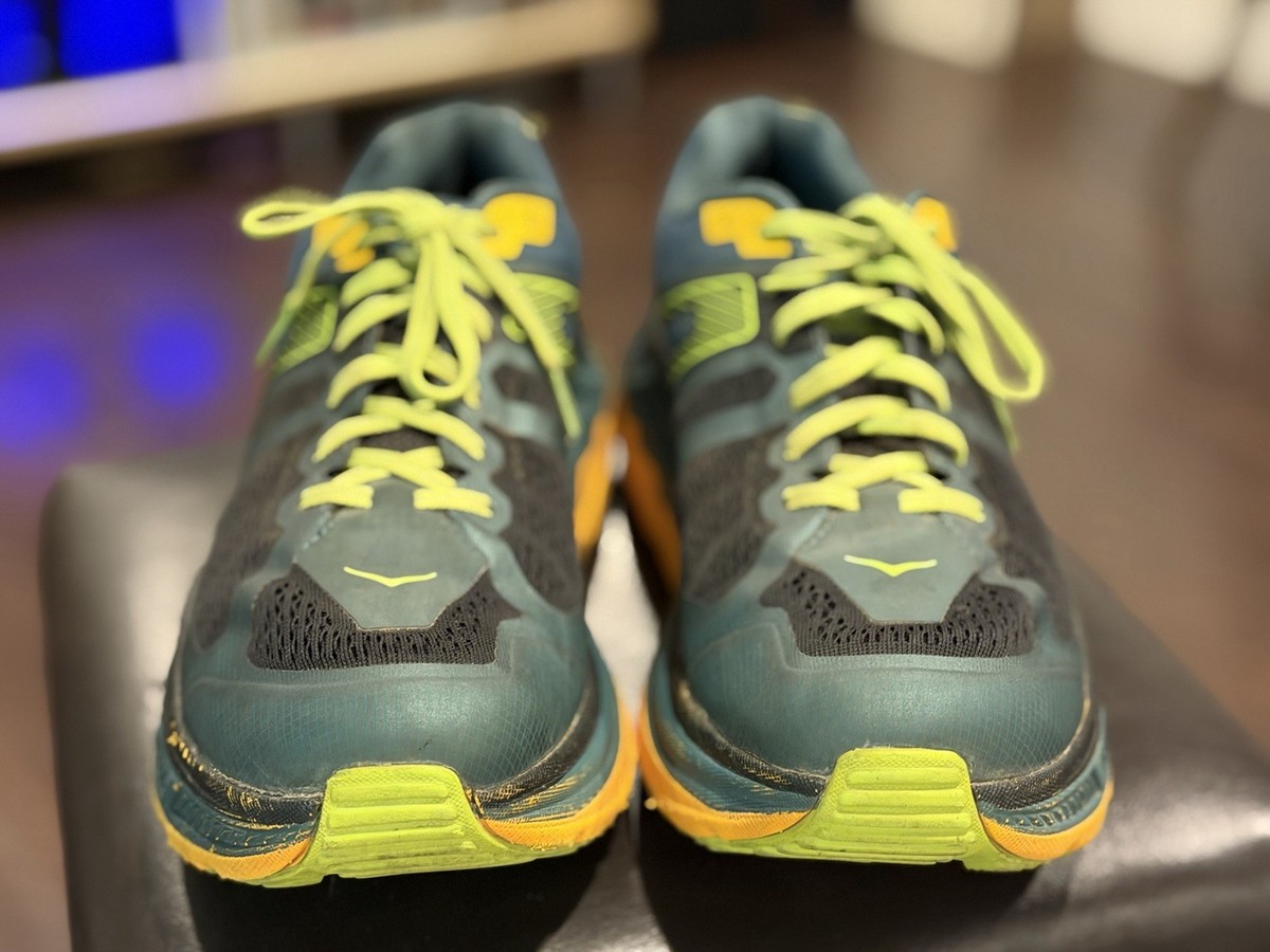 Hoka Mens Stitrson ATR 5 Runnning Shoes Size‎ 11 Green Yellow Hiking Exercise Hoka One One Stinson ATR 5 Trail Running Shoes Teal Yellow  main image 3