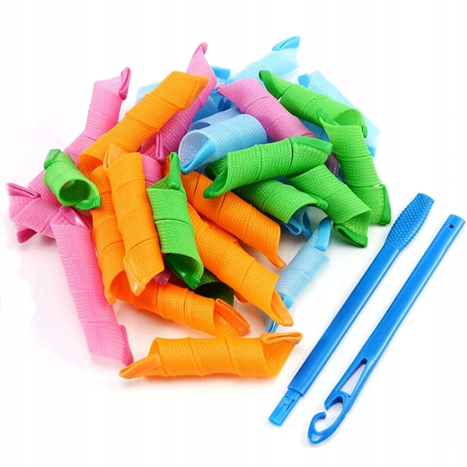 Spiral Lockenwickler Set Spiralwickler Spirallocken mit Styling Haken 18 Stück - Bild 2 von 4