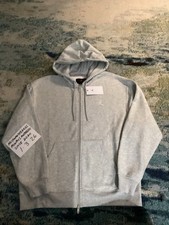 NWT Nike Air Jordan Brooklyn Fleece Light Grey Full Zip Hoodie Men  s Sz L FRESHP