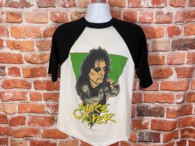 vintage Alice Cooper 86-87 raglan tour shirt fits M signal tag soft thin 80s tee