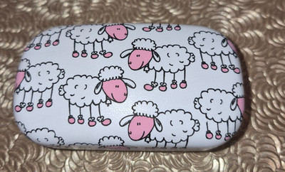 Giorgio Fedon 1919 Adorable Sheep Print Leather Mignons Mini Case ITALY