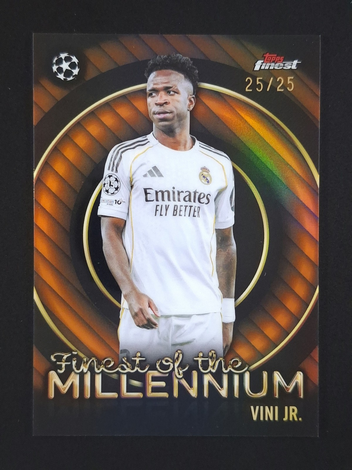 2025-26 Topps UEFA Finest VINICIUS JR. 25/25 Bookend Orange Refractor #FM-3