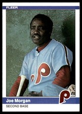 Joe Morgan 1984 Fleer #43 Philadelphia Phillies FREE SHIPPING AutographDen