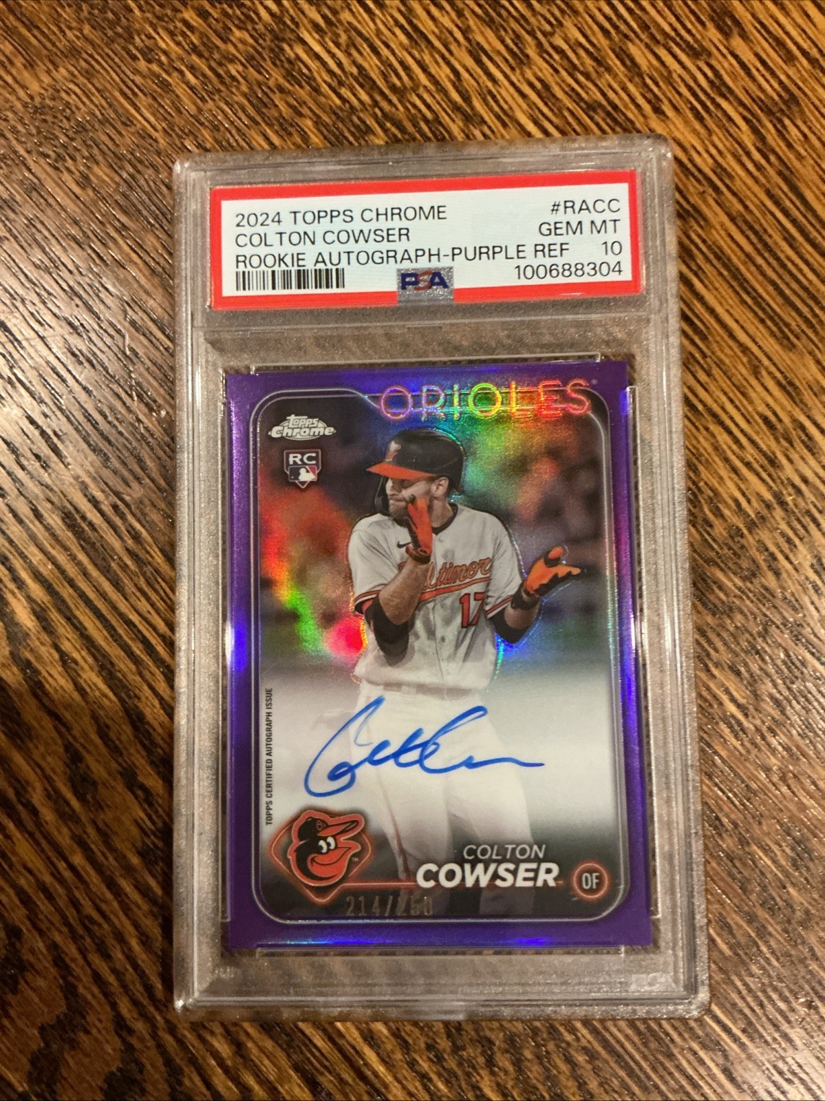 2024 Topps Chrome - Rookie Autographs Colton Cowser #RA-CC Purple Refractor /250