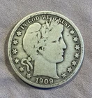 1909-P Barber Silver Half-Dollar VG 90% SILVER