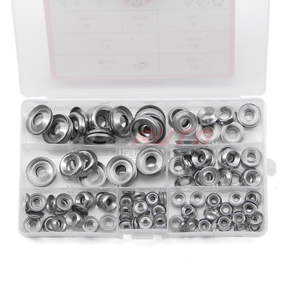 295Pcs Finishing Washer Countersunk Set Cup Washers Kit Stainless Steel 4#-16#