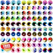 100PCS 16mm Dragon Eyes Glass Cabochons for Crafts and Dolls