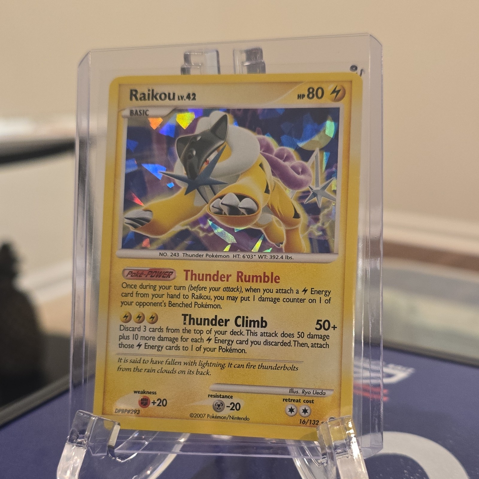 Pokemon TCG Raikou 16/132 Secret Wonders EN Holo Rare 2007 80 HP