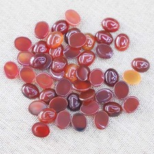 100pcs Natural Red Agate Stone Oval CAB CABOCHON 8x10mm for DIY Jewelry No Holes